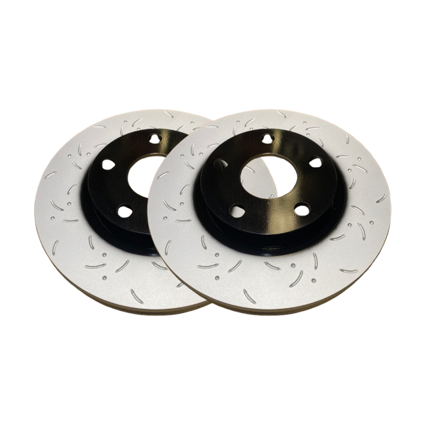 2xTNF Slotted & Dimpled Brake Rotor Front For Holden Statesman WM 3.6L V6 HFV6 LFX SIDI DOHC