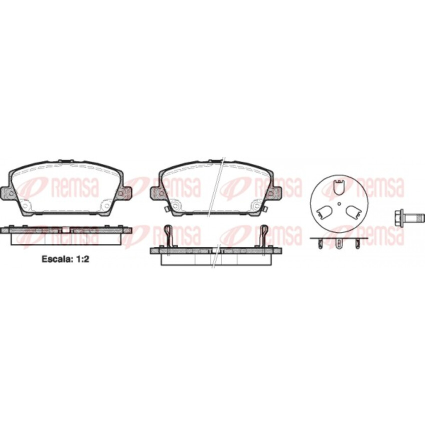 Remsa Brake Pad Set Front For Honda Civic FB 2.0L R20A5, FK 1.8L R18A2 -1205.02