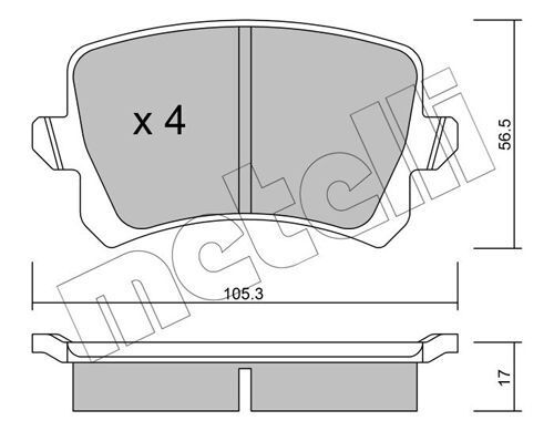 Metelli Rear Brake Pad Set For Volkswagen Passat ALLTRACK B6, B7 365/362/3C5/3C2