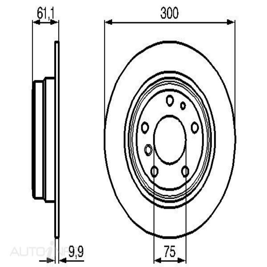 2X PBR Rear Disc Brake Rotor Solid For BMW 535is E34 3.4L M30B35ME7, 12V