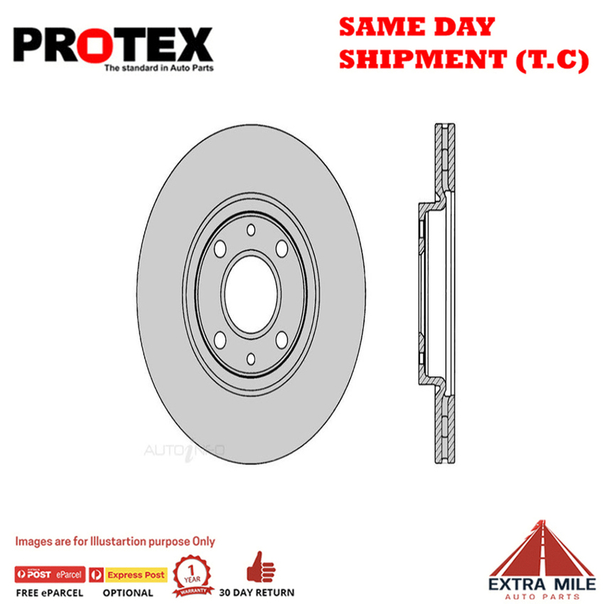 Protex Disc Rotor Pair For ALFA ROMEO MITO/FIAT 500/FIAT 500/PANDA/RITMO 1996-12