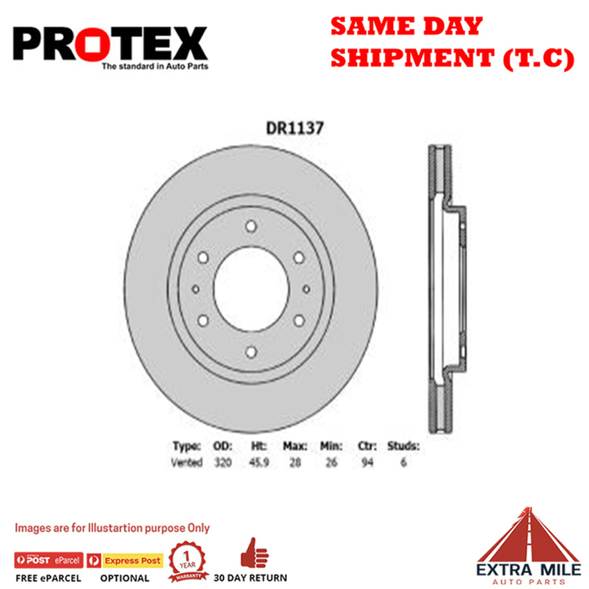 Protex Disc Rotor Pair For MITSUBISHI PAJERO SPORT/TRITON 2.4L