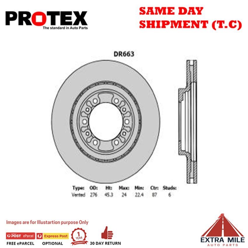 Protex Front Rotor Pair For MITSUBISHI TRITON GLX MK/GLS/GLXR 3.0L
