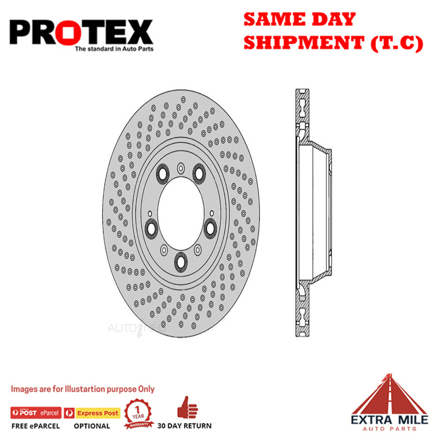 Protex Ultra Select Disc Rear Rotor Pair For PORSCHE 911 CARRERA S 997 3.8L