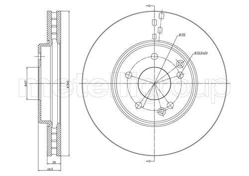 2X Metelli Front Disc Brake Rotor For Mercedes Benz CLC-Class CLC200 1.8L