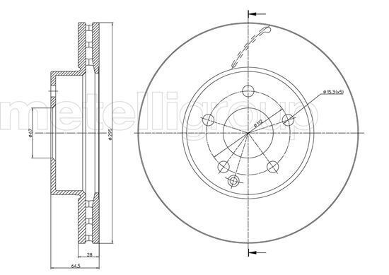 2X Metelli Front Disc Brake Rotor For Mercedes Benz C-Class C250/C220/C180/C300