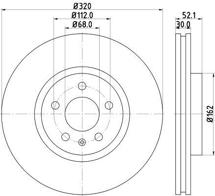 2xHella Disc Brake Rotor 320mm Front For Audi A6 C7 4G2,4GC,4G5 1.8L/2.0L/3.0L