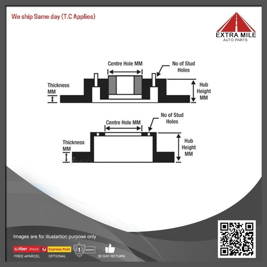 "Pair Vented Rotor Front For Mitsubishi L200 KJ,KM"