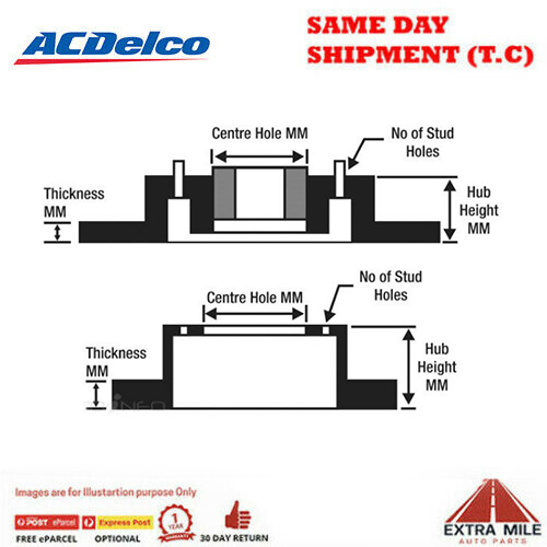 "Pair Vented Rotor Front For TOYOTA KLUGER GSU50, GSU50R, GSU55 2014"