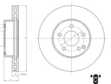 2x Bosch Brake Disc Rotors Front For MERCEDES-BENZ C-CLASS Sedan - CD1290 