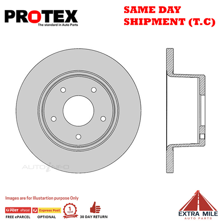 2X PROTEX Disc Brake Rotors - Rear For HOLDEN BELMONT HQ 2D Ute RWD.