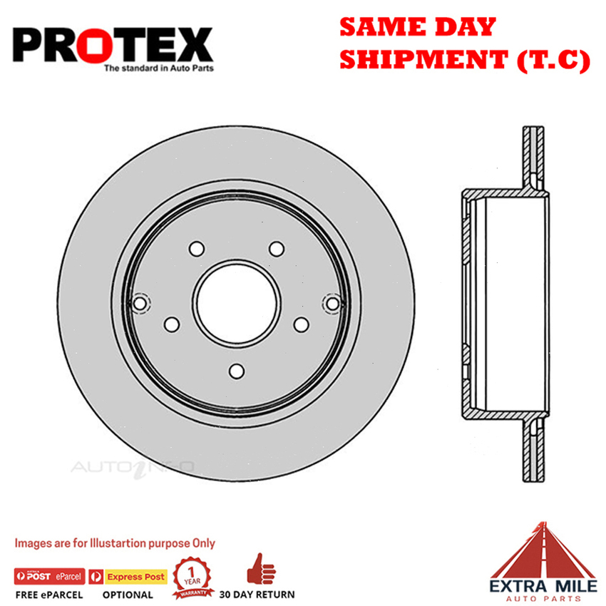 2X PROTEX Disc Brake Rotors - Rear For HSV CLUBSPORT R8 VT 4D Sdn RWD.