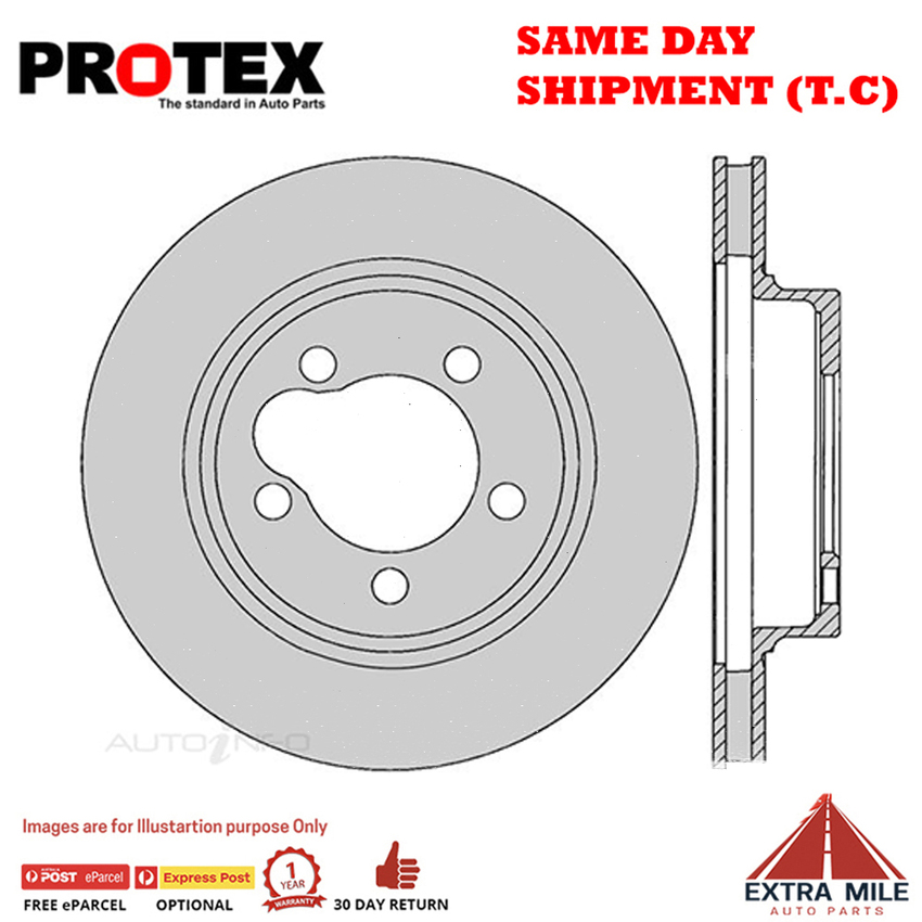 2X PROTEX Disc Brake Rotors - Rear For FORD FALCON XC 4D Wgn RWD..