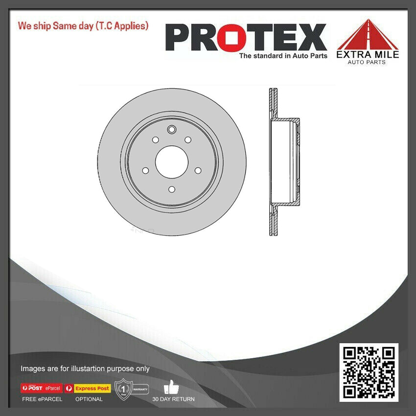 2X PROTEX Disc Brake Rotors - Rear For NISSAN 350Z Z33 VQ35HR V6 DOHC