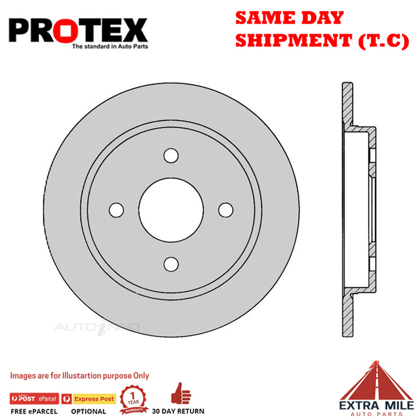2X PROTEX Disc Brake Rotors - Rear For FORD FIESTA WZ 2D H/B FWD.
