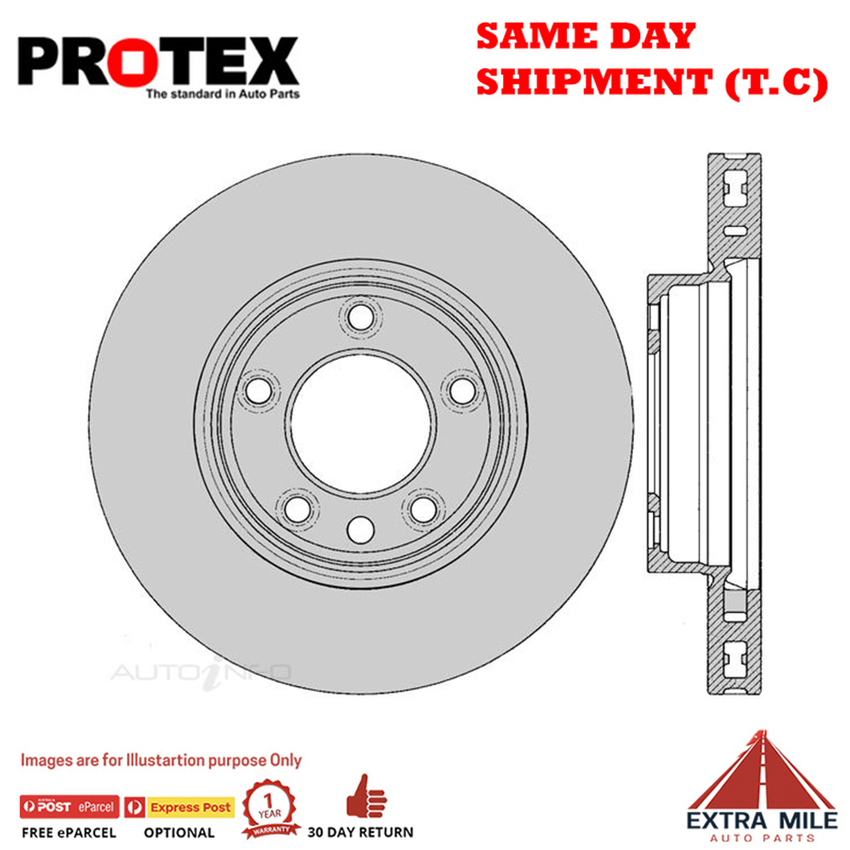 2X PROTEX Disc Brake Rotors -Front For VOLKSWAGEN TOUAREG 7L 4D SUV 4WD.