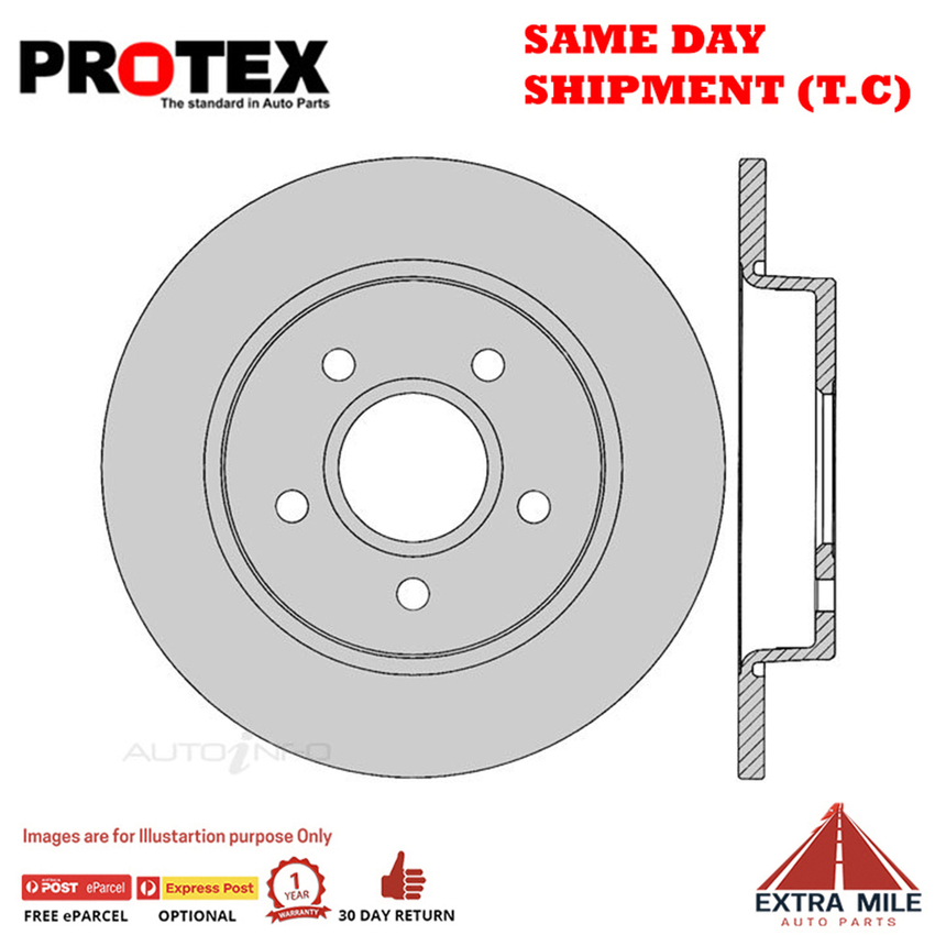 2X PROTEX Disc Brake Rotors - Rear For FORD FOCUS LS 4D H/B FWD..