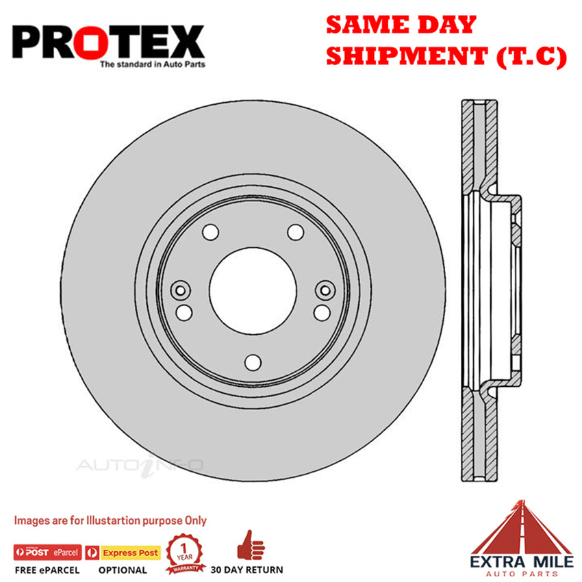 2X PROTEX Disc Brake Rotors - Front For HYUNDAI GRANDEUR TG 4D Sdn FWD.