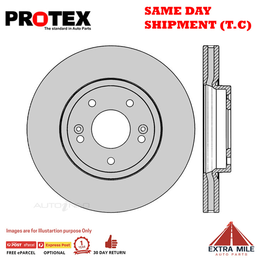 2X PROTEX Disc Brake Rotors - Front For HYUNDAI SANTA FE CM 4D SUV FWD.