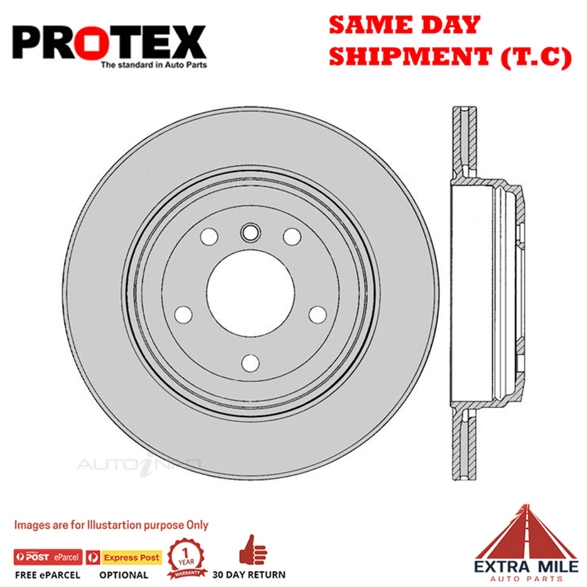 2X PROTEX Disc Brake Rotors - Rear For BMW 530D E60 4D Sdn RWD.