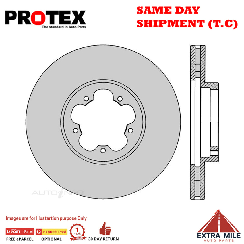 2X PROTEX Disc Brake Rotors - Front For FORD TRANSIT VM 3D Bus RWD.