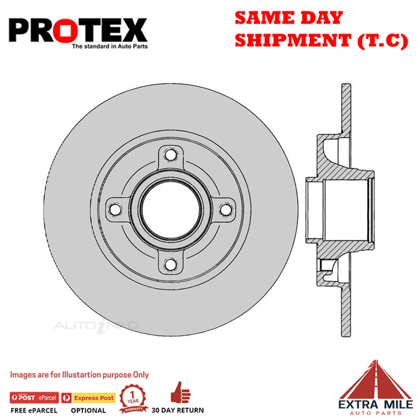 2X PROTEX Disc Brake Rotors - Rear For CITROEN C4 . 4D H/B FWD…