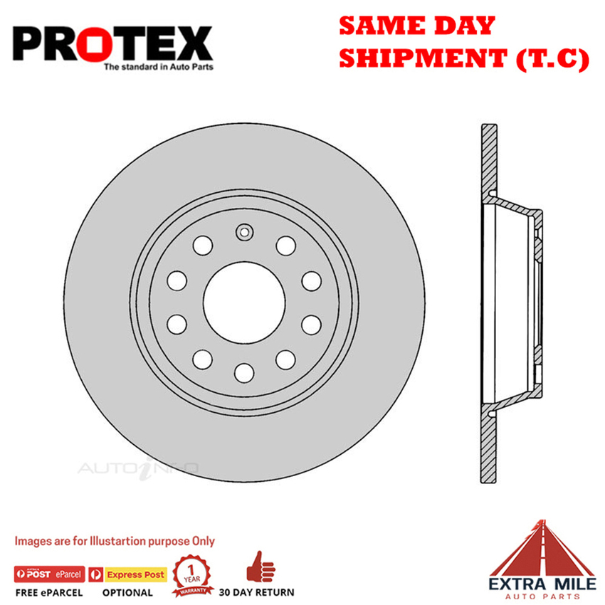 2X PROTEX Disc Brake Rotors - Rear For VOLKSWAGEN GOLF TYPE 6 2D Conv FWD.