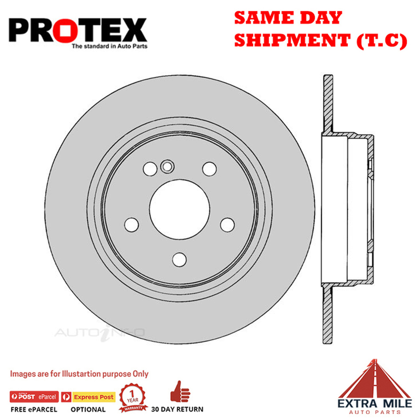 2X PROTEX Disc Brake Rotors - Rear For MERCEDES BENZ C250 W204 4D Sdn RWD.