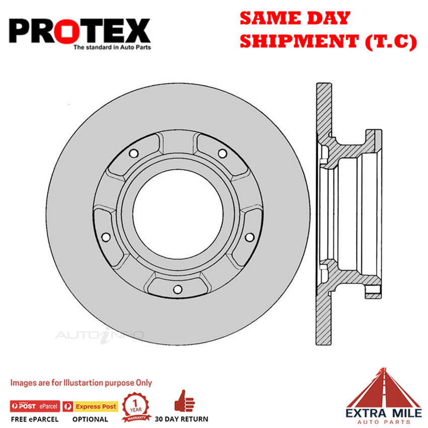 2X PROTEX Disc Brake Rotors - Rear For FORD TRANSIT VM 3D Van FWD..