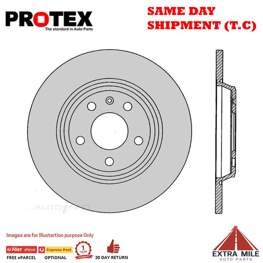 2X PROTEX Disc Brake Rotors -Rear For AUDI A5 8T 4D H/B FWD.