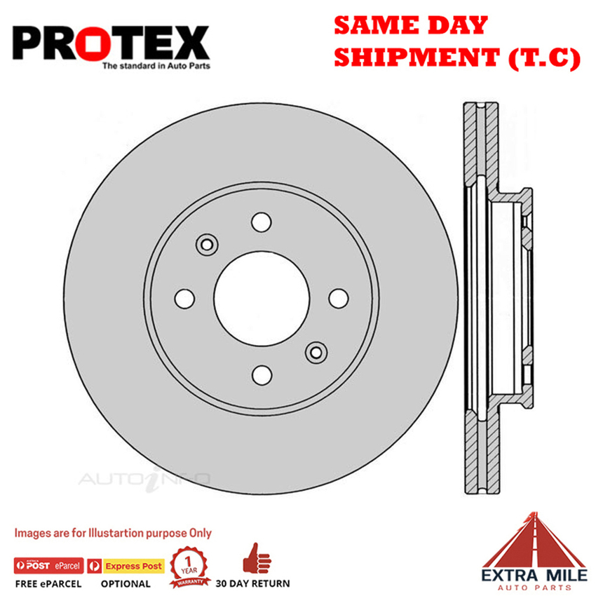 2X PROTEX Disc Brake Rotors - Front For KIA RIO UB 4D H/B FWD..