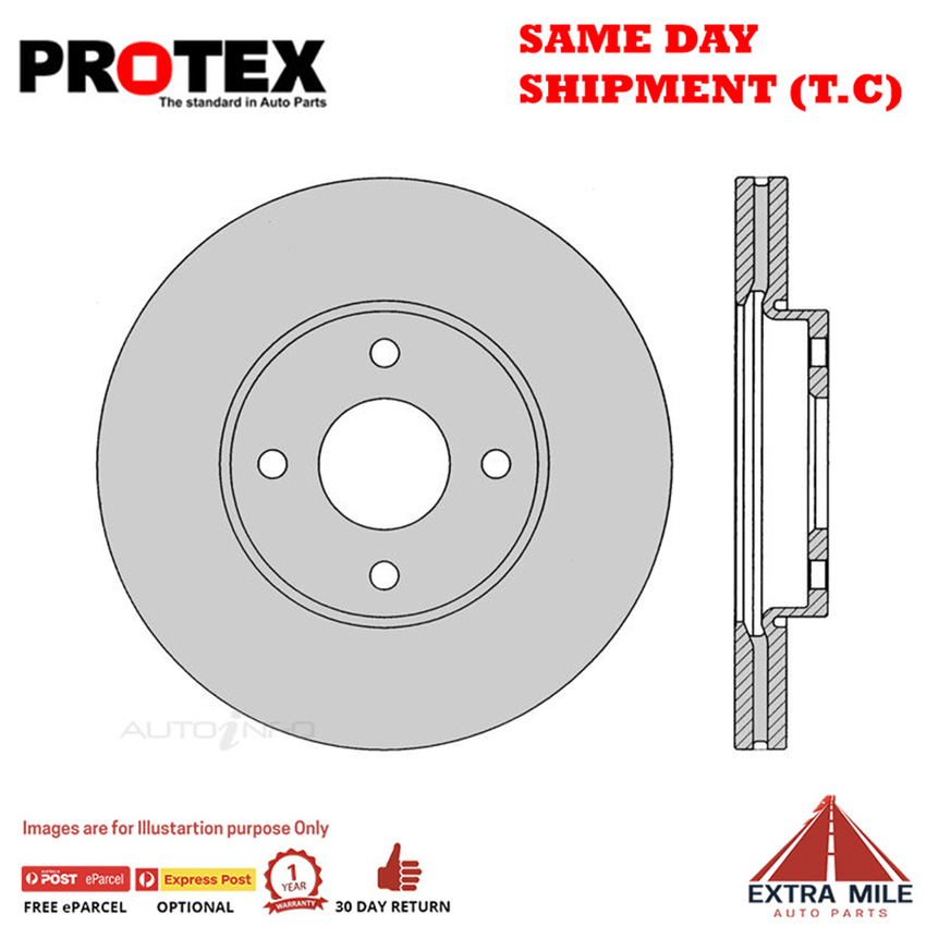 2X PROTEX Disc Brake Rotors - Front For FORD FIESTA WQ 2D H/B FWD
