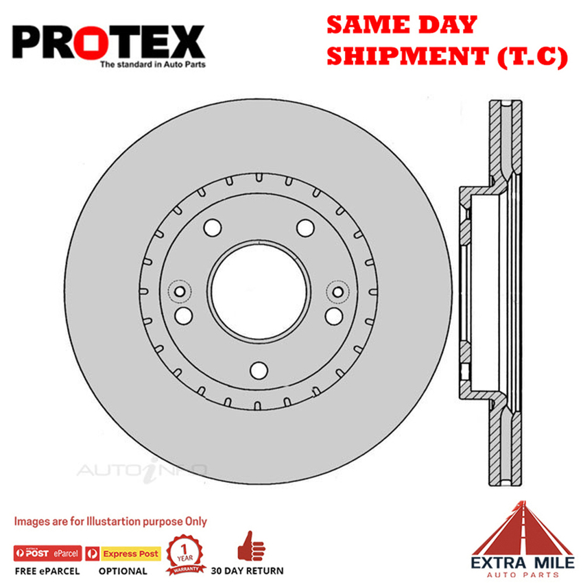 2X PROTEX Disc Brake Rotors - Front For HYUNDAI i30 GD 2D H/B FWD.