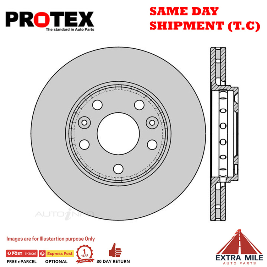 2X PROTEX Disc Brake Rotors - Front For NISSAN JUKE F15 4D SUV FWD.
