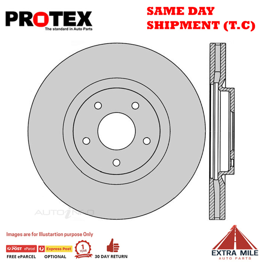 2X PROTEX Disc Brake Rotors - Front For RENAULT KOLEOS H45 4D SUV FWD..