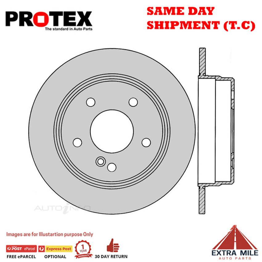 2X PROTEX Disc Brake Rotors -Rear For MERCEDES BENZ C280 W202 4D Sdn RWD.