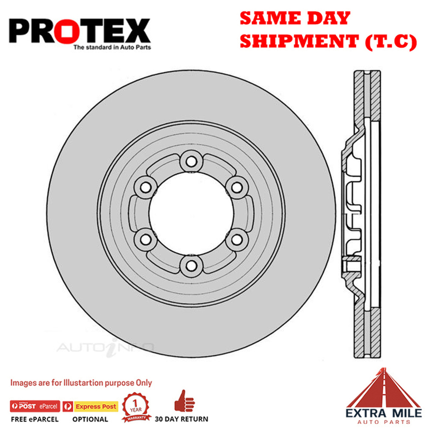 2X PROTEX Disc Brake Rotors - Front For HOLDEN COLORADO RC 4D Ute RWD..