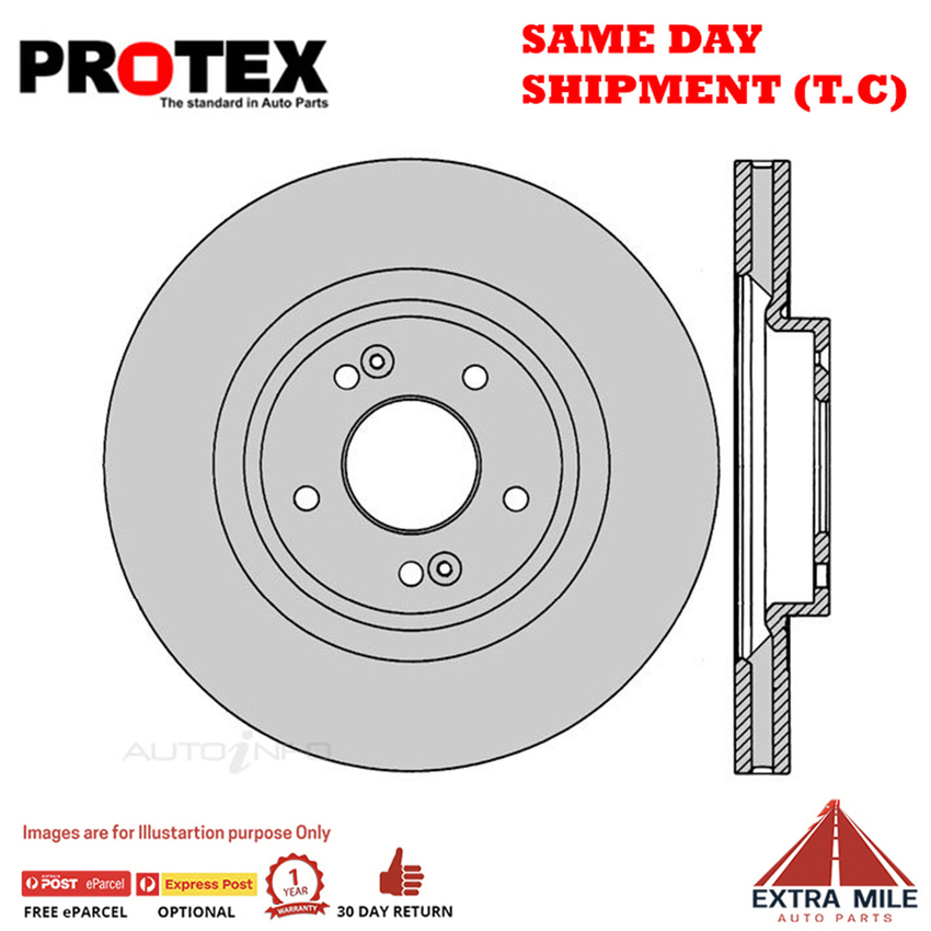 2X PROTEX Disc Brake Rotors - Front For HYUNDAI SANTA FE DM 4D SUV AWD..