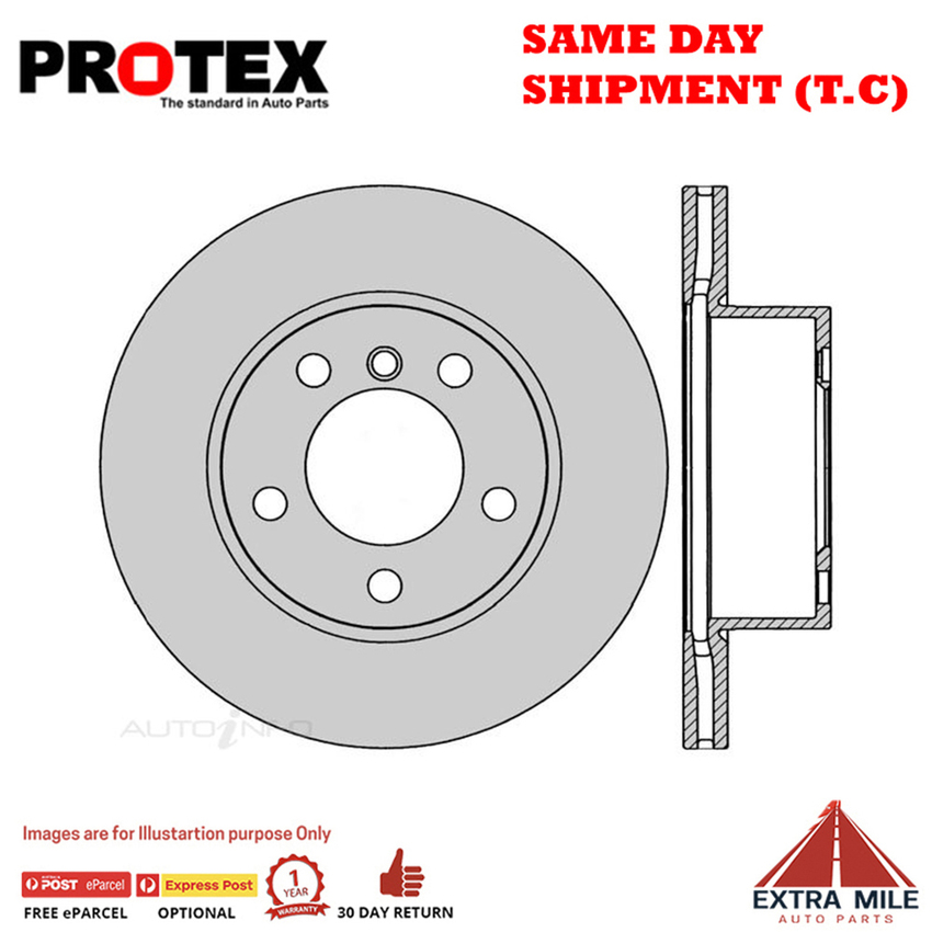 2X PROTEX Disc Brake Rotors - Front For BMW 118D F20 4D H/B RWD.