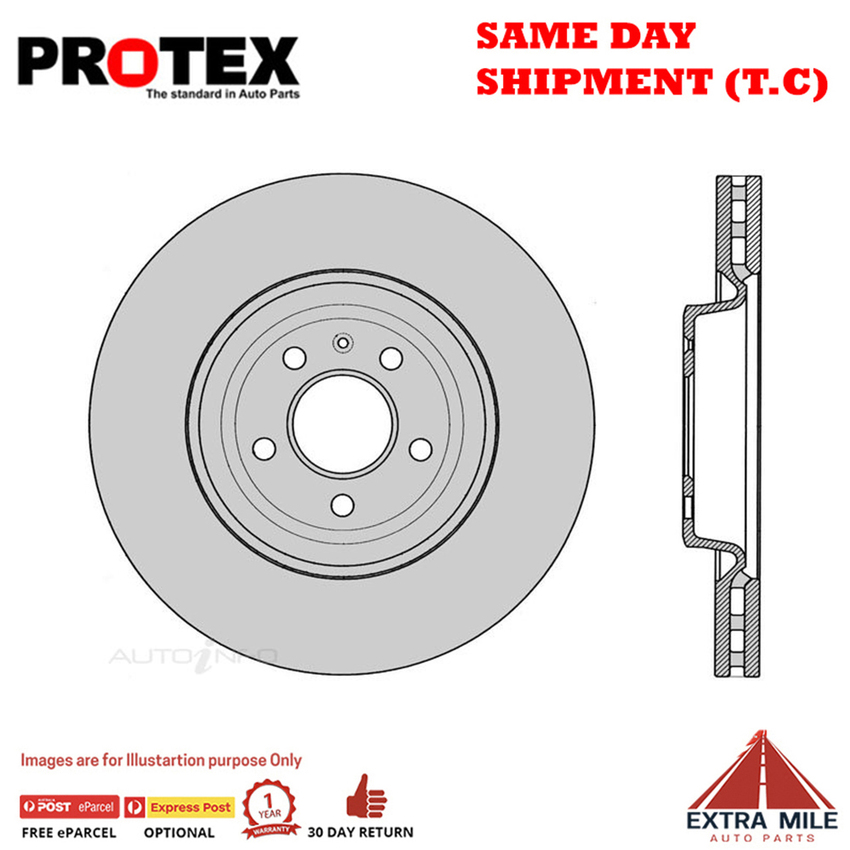 2X PROTEX Disc Brake Rotors - Front For AUDI A5 8T 2D Conv AWD……