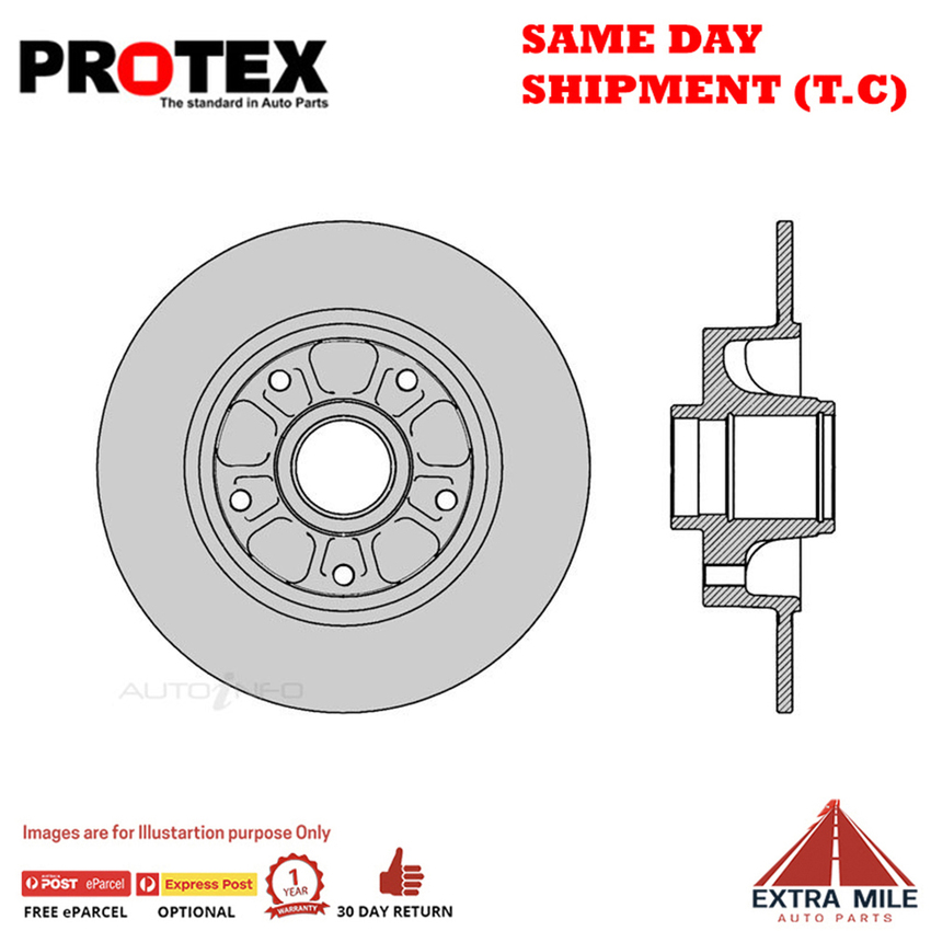 2X PROTEX Disc Brake Rotors -Rear For RENAULT MEGANE X84 4D H/B FWD.