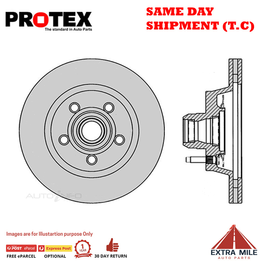 2X PROTEX Disc Brake Rotors - Front For FORD FALCON EL 4D Wgn RWD.