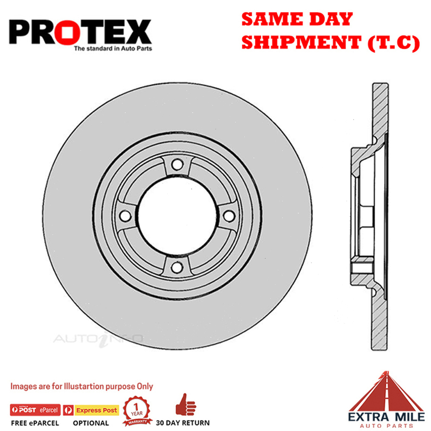2X PROTEX Disc Brake Rotors - Front For TOYOTA COROLLA KE74V 4D Wgn RWD.