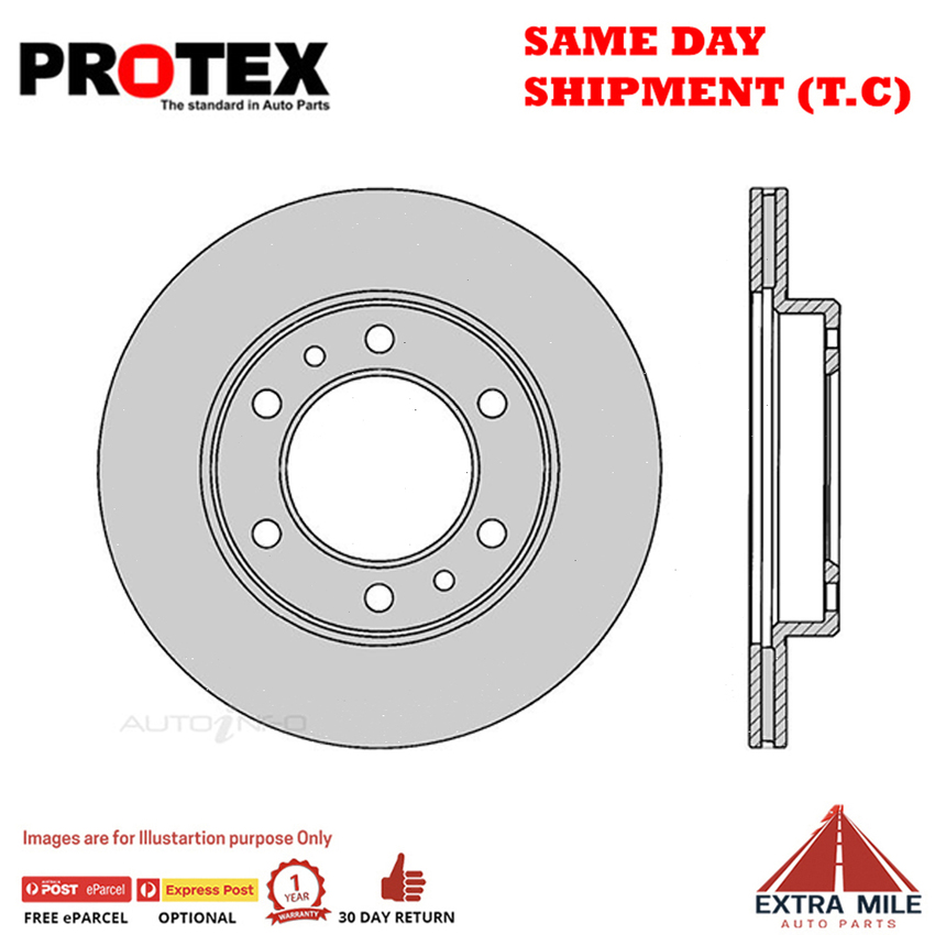 2X PROTEX Disc Brake Rotors - Front For TOYOTA LANDCRUISER LJ78R 4D SUV 4WD.