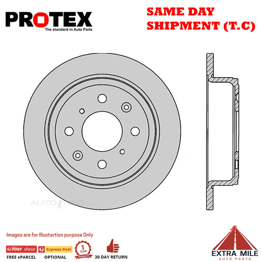2X PROTEX Disc Brake Rotors - Rear For MG ZT 180 . 4D Sdn FWD.