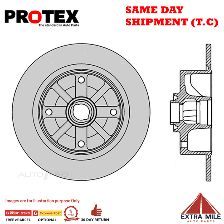 2X PROTEX Disc Brake Rotors - Front For VOLKSWAGEN 1500 TYPE 3 2D Sdn RWD.
