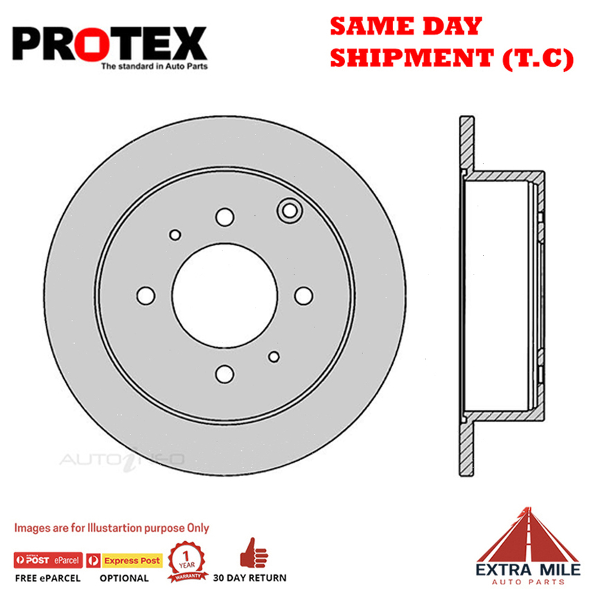 2X PROTEX Disc Brake Rotors - Rear For HYUNDAI SONATA EF-B 4D Sdn FWD..