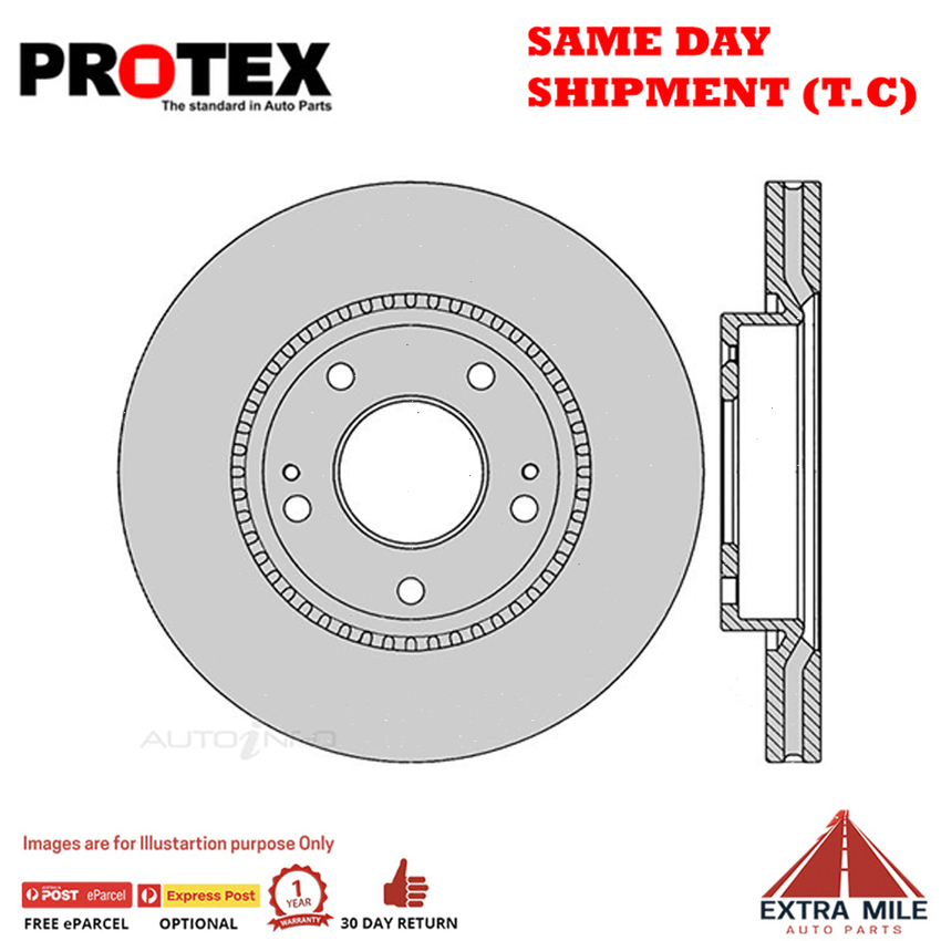 2X PROTEX Disc Brake Rotors - Front For HYUNDAI i45 YF 4D Sdn FWD.