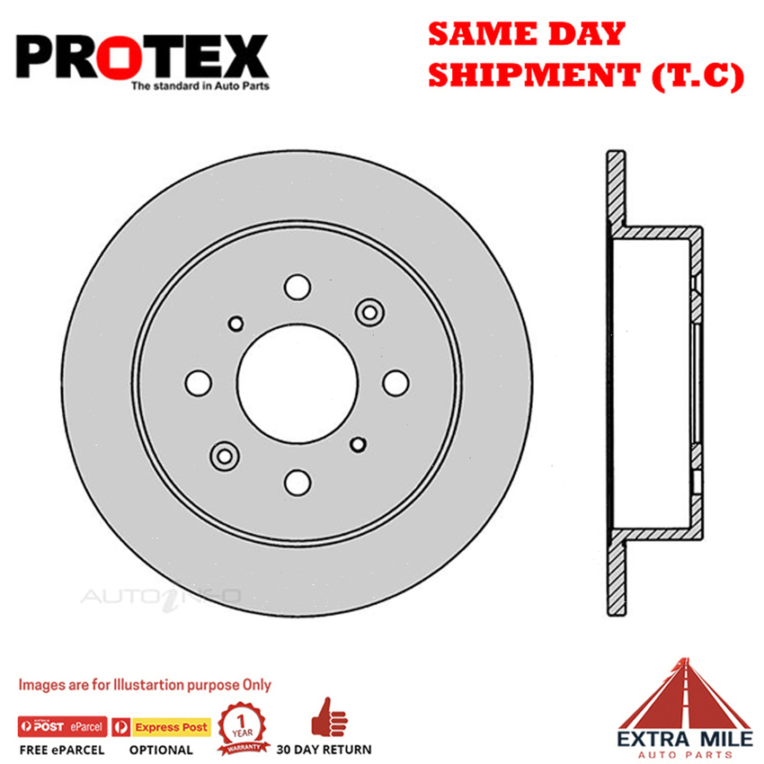 2X PROTEX Disc Brake Rotors - Rear For HONDA CIVIC EG 4D Sdn FWD…