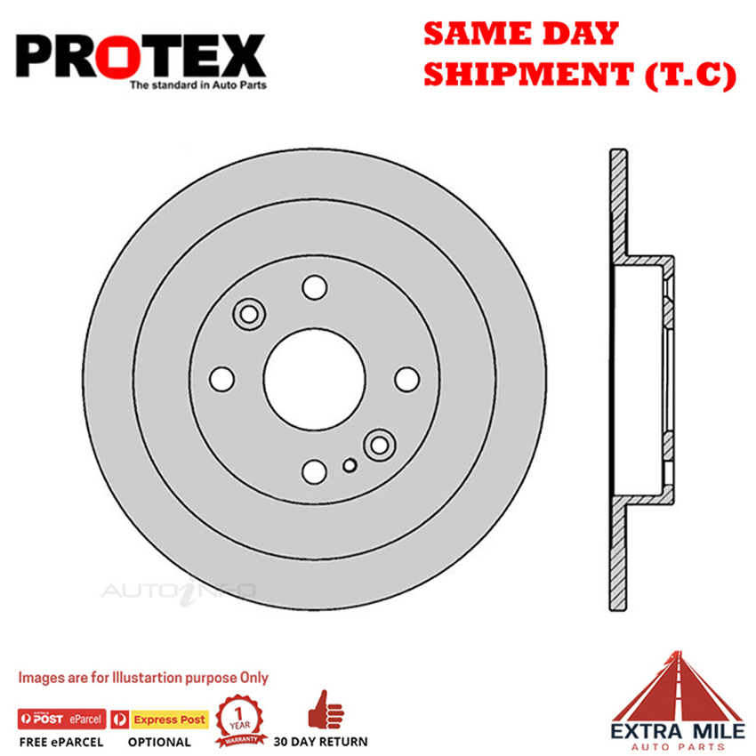 2X PROTEX Disc Brake Rotors - Rear For Ford Laser KH 4D H/B B6 DOHC